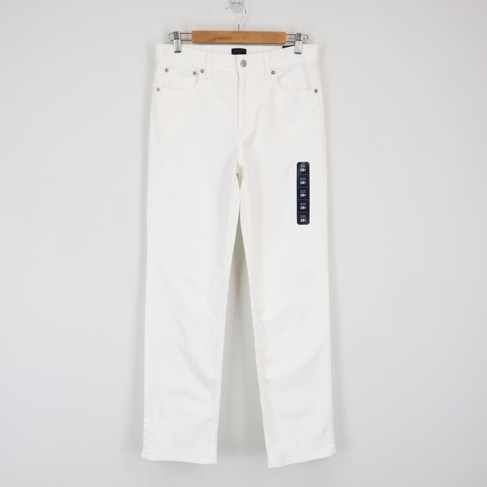 J.Crew Factory Mid-Rise Straight Jean All Day Stretch White 28 Tall NWT
